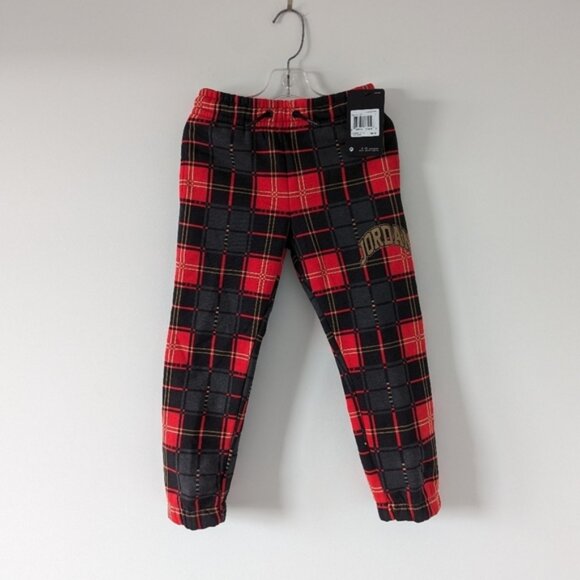 Jordan Other - Jordan Kids' Fleece-Lined Plaid Pants - Red and Black Checkered, Size Medium NEW